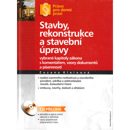 Stavby, rekonstrukce a stavební úpravy (KLEINOVÁ, Zuzana)